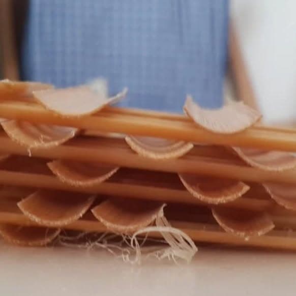 Close view of thinned cane pieces