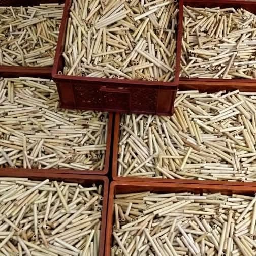 Cane sorted by length in crates