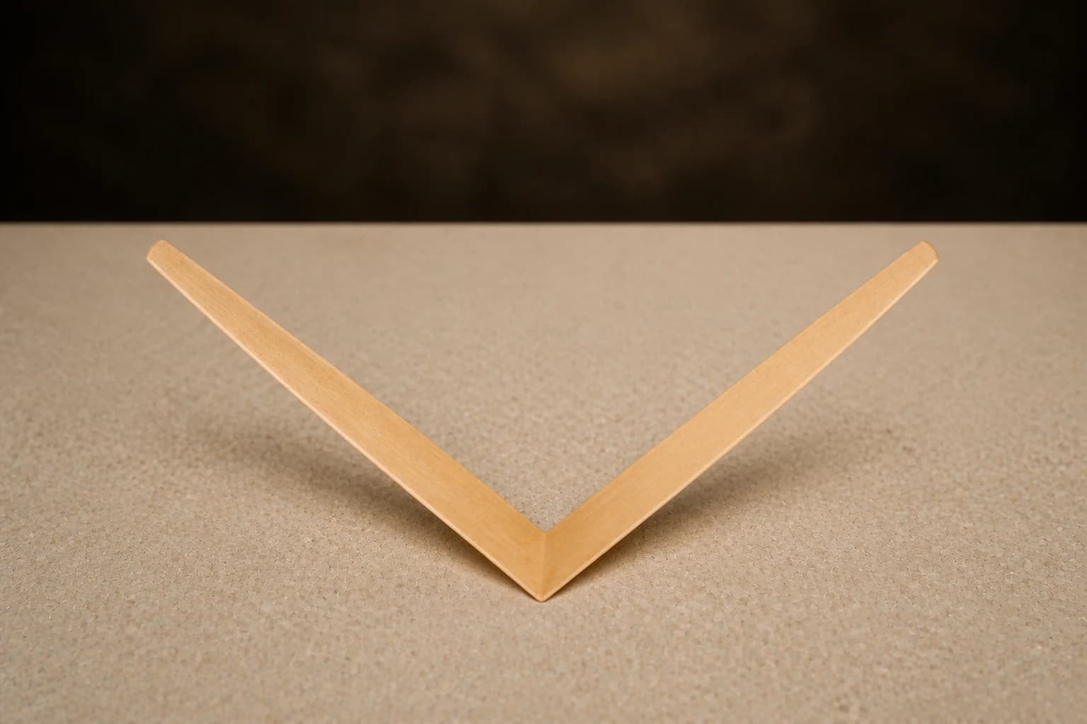 Correctly folded symmetrical shaped oboe cane ready for tying